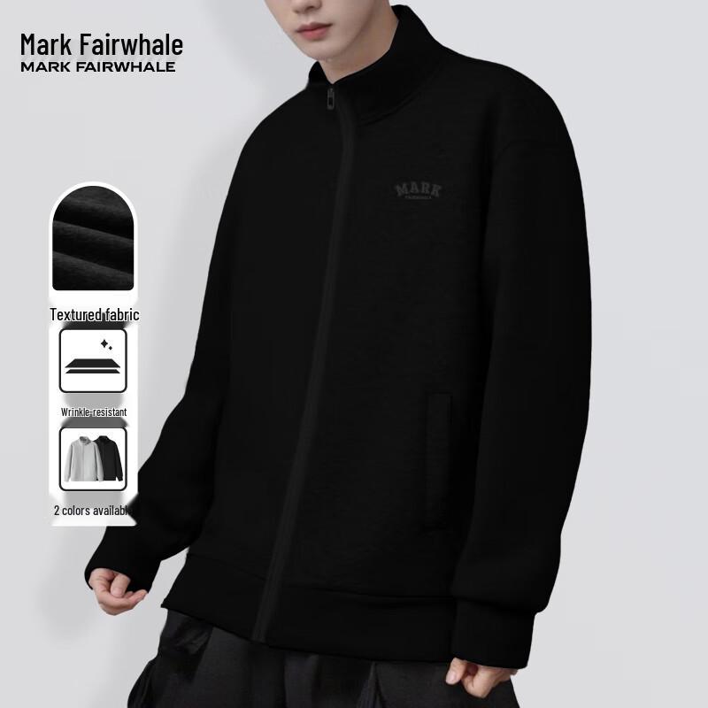 Mark Fairwhale Men's Stand-Collar Letter Print Sweatshirt