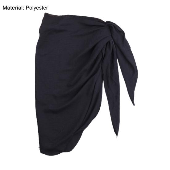 Elegant Swimwear Skirt Easy Match Polyester Strap Design Solid Swimsuit Skirt for Beach