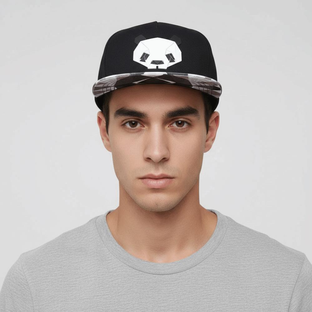 Funny Black Grey Outdoor Baseball Cap Visor Panda Style Peaked Cap Adjustable Sport Trucker Hat Cosplay