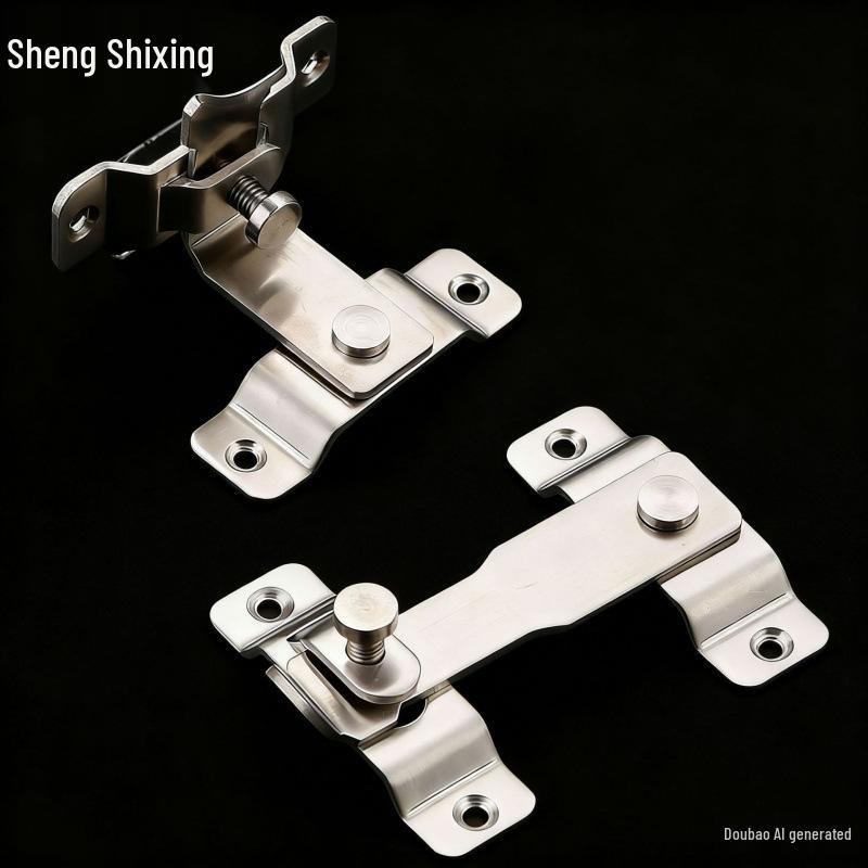 Extra Large Stainless Steel Sliding Door Lock with Right Angle Clasp for Bathroom