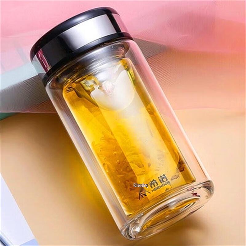 Xinuo XN-6752 Portable Double-Layer Glass Tea Cup with Filter