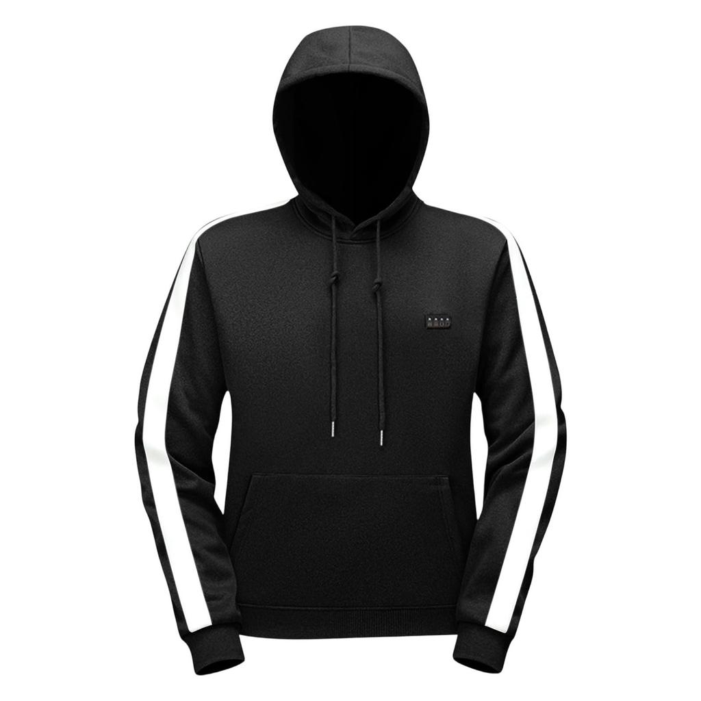 Men's 31- Striped Heated Hoodie Hooded Sweatshirt for Winter Cold Outdoor Wear