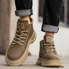Fashion Men's new autumn breathable retro casual boots black high top workwear simple comfortable anti slip wear-resistant men's shoes