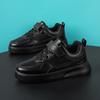 Children's Sports Shoes All Black Children's Shoes 1 Medium and Large Children's Board Shoes Leather Running Shoes Children