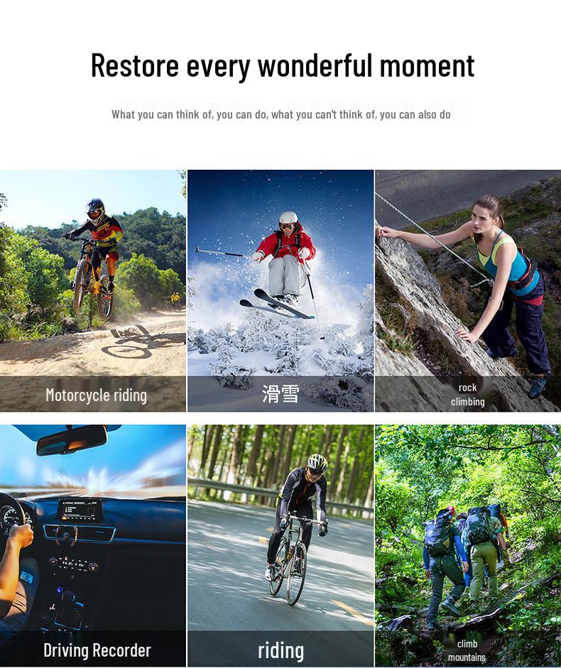 4K HD Waterproof Sports Camera for Diving, Riding, and Helmets with WiFi.