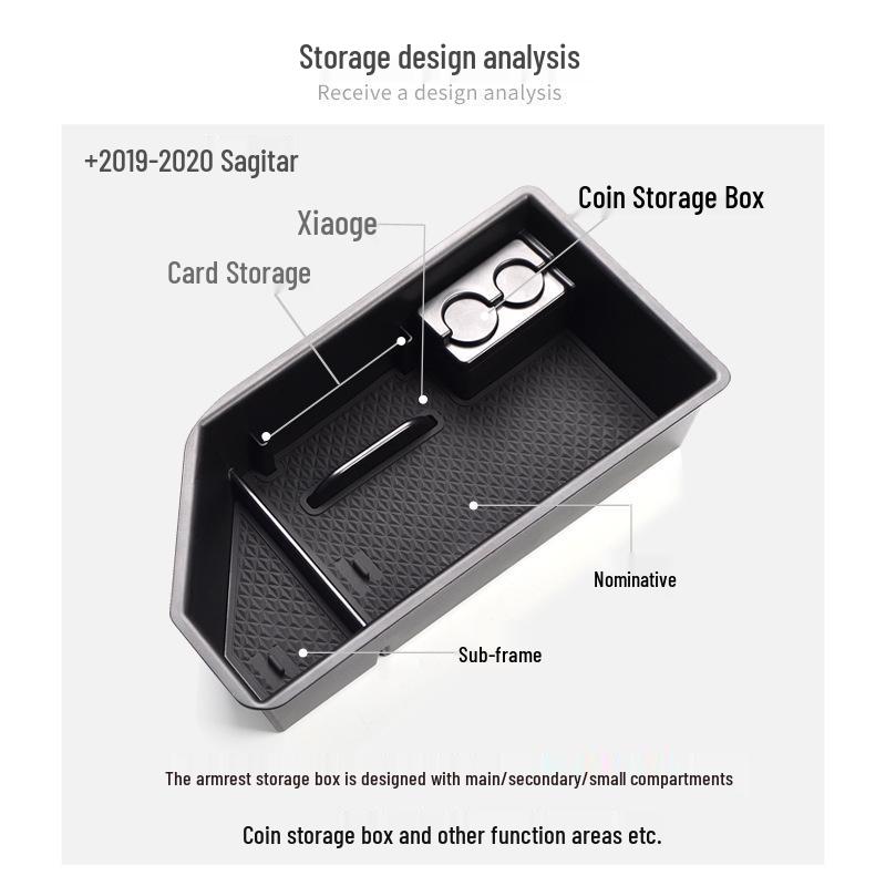 Volkswagen Sagitar Center Console Armrest Storage Organizer (2019-2025 Models)