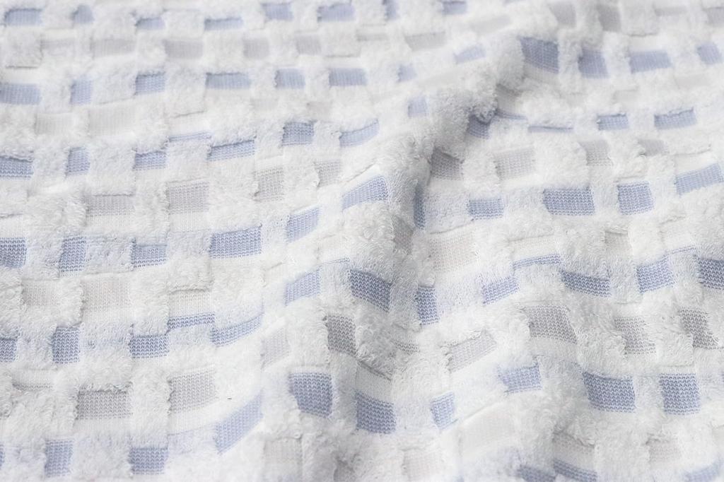 Romance Kosugi Towel Blanket, Made In Japan, WAXYO, Yarn-Dyed Jacquard, Blue