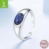 S925 Sterling Silver Kyanite Open Ring Vintage Bohemian Charm Ring