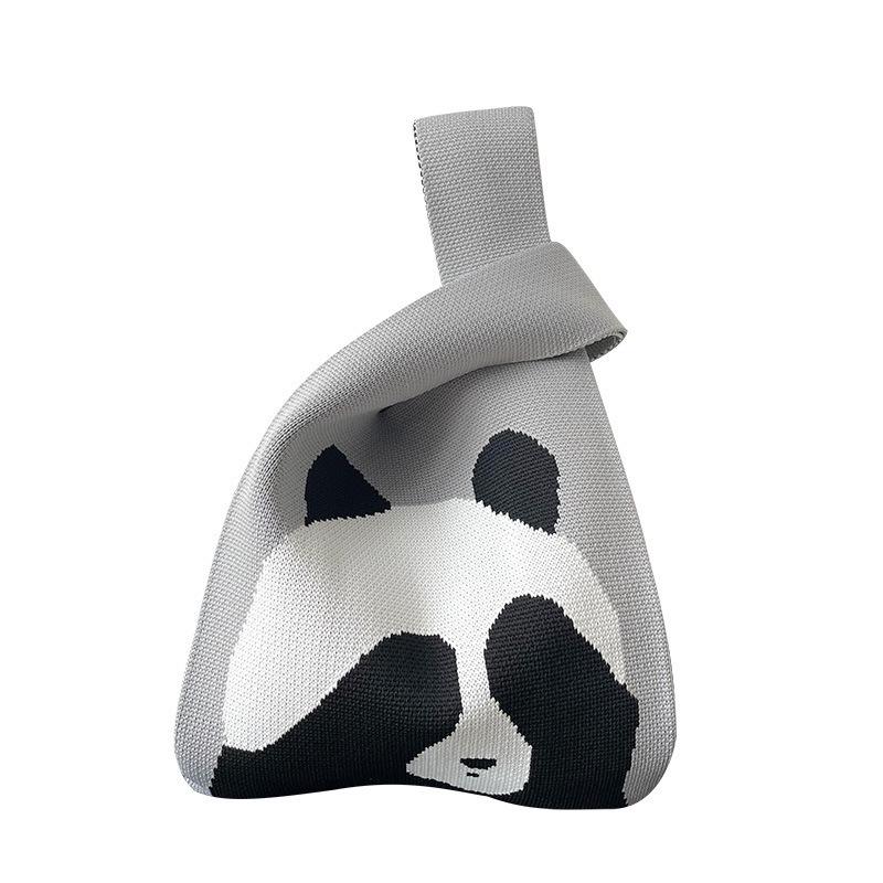 Panda Knit Women's Cross-Border Wrist Tote Handbag