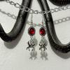 Gothic Punk Red Crystal Spider Long Pendant Earrings for Women Halloween Party Witch Dangle Earrings Jewelry Accessories Gifts