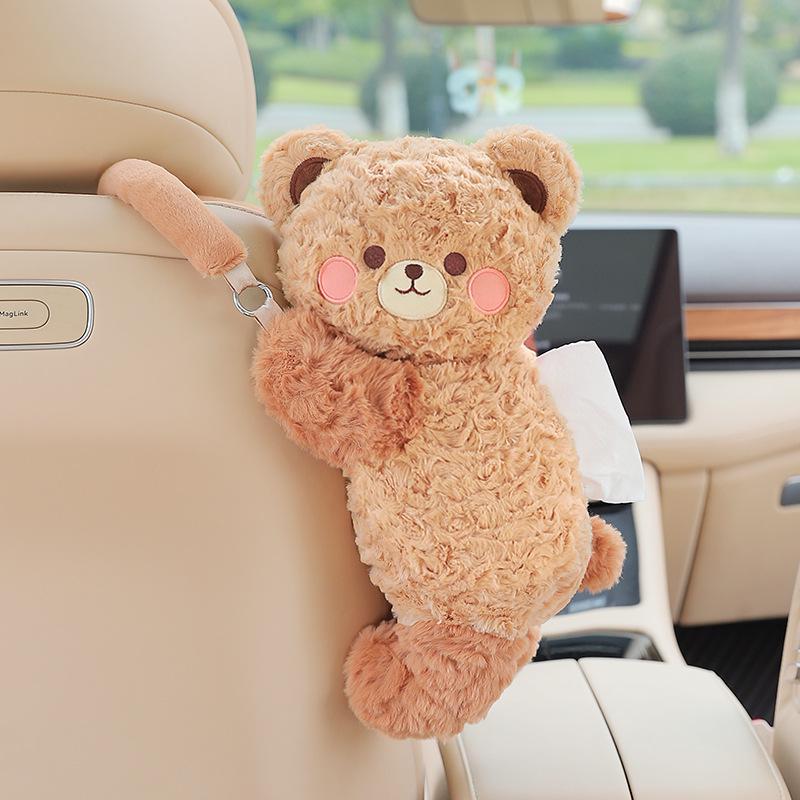Creative Cartoon Car Plush Tissue Box - Hanging or Armrest Style