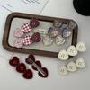 Heart Shape Plaid Hair Clip Non Slip Alligator Clip Cute Heart Hair Clip  Gifts
