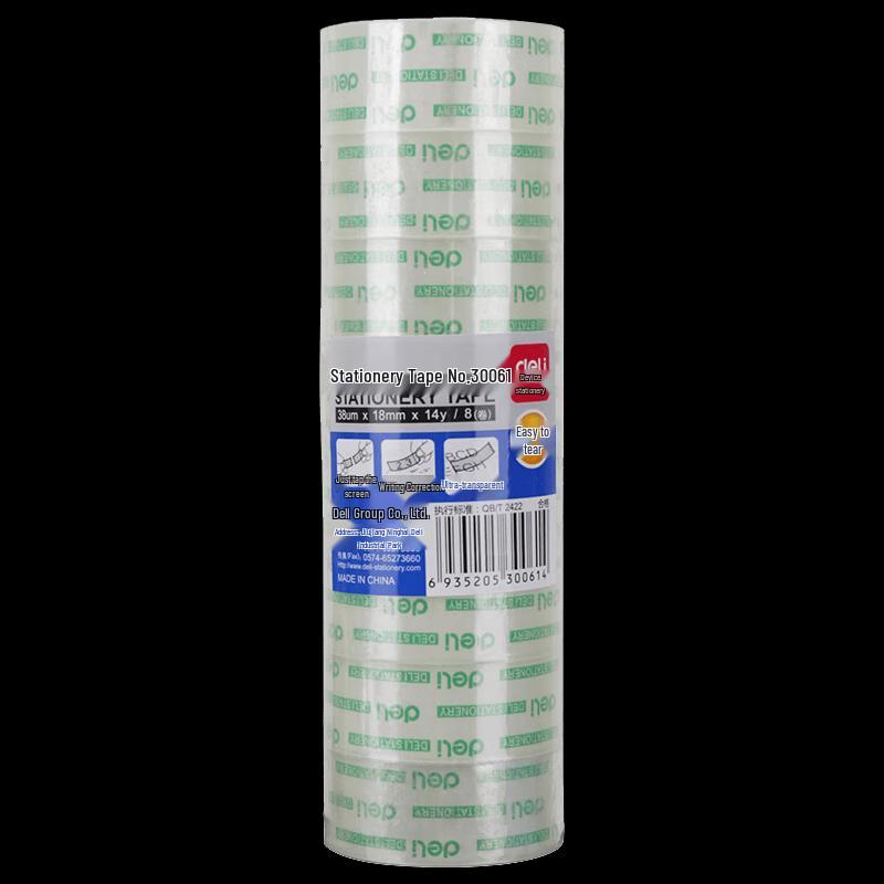 Deli Easy-Tear Transparent Adhesive Tape Rolls