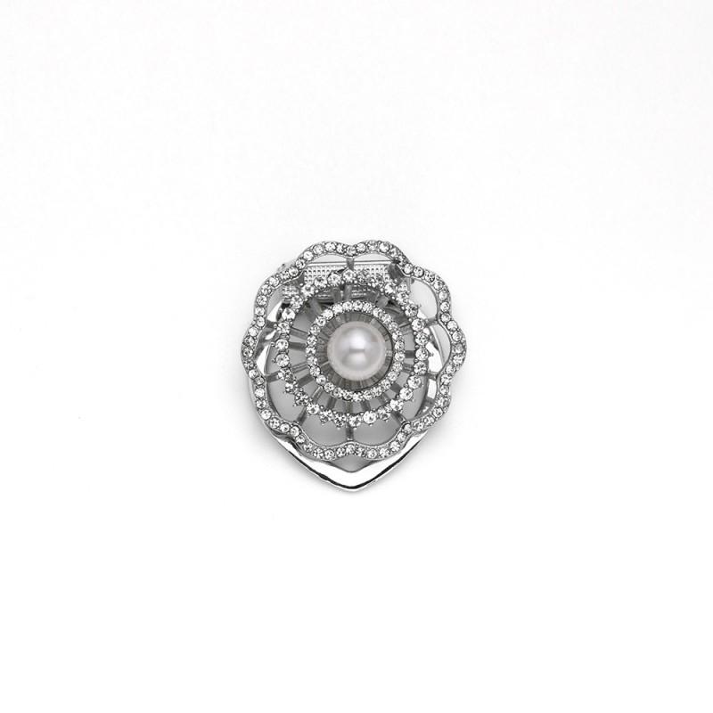 Dual Purpose Scarf Buckle Niche Diamond Inlaid Pearl Brooch Accessory Summer Corner