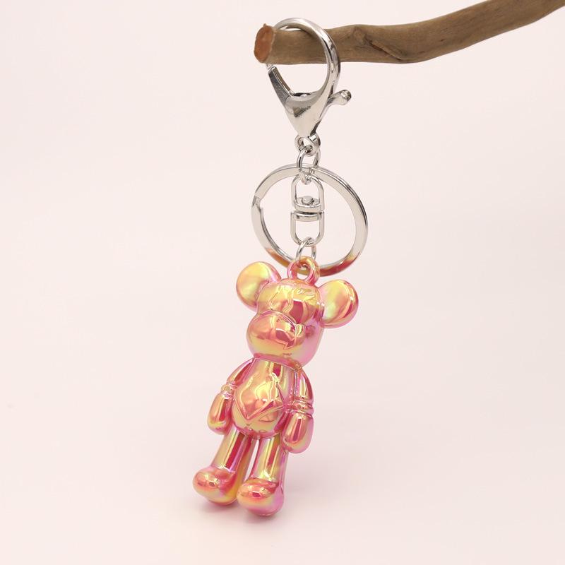 Colorful Cartoon Bear Keychain, Versatile Kids' Gift, Car Key Pendant, Bag Charm Ornament