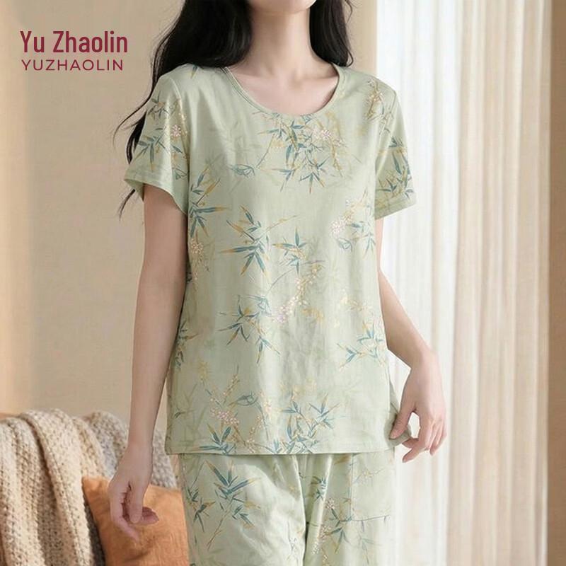 YUZHAOLIN Women s Summer Short-Sleeve Lounge & Pajama Set L