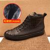 Fashion Leather High-top Sneakers for Men, Luxury Style, Crocodile Pattern, Premium Casual Shoes, Padded for Warmth, Soft Sole A1