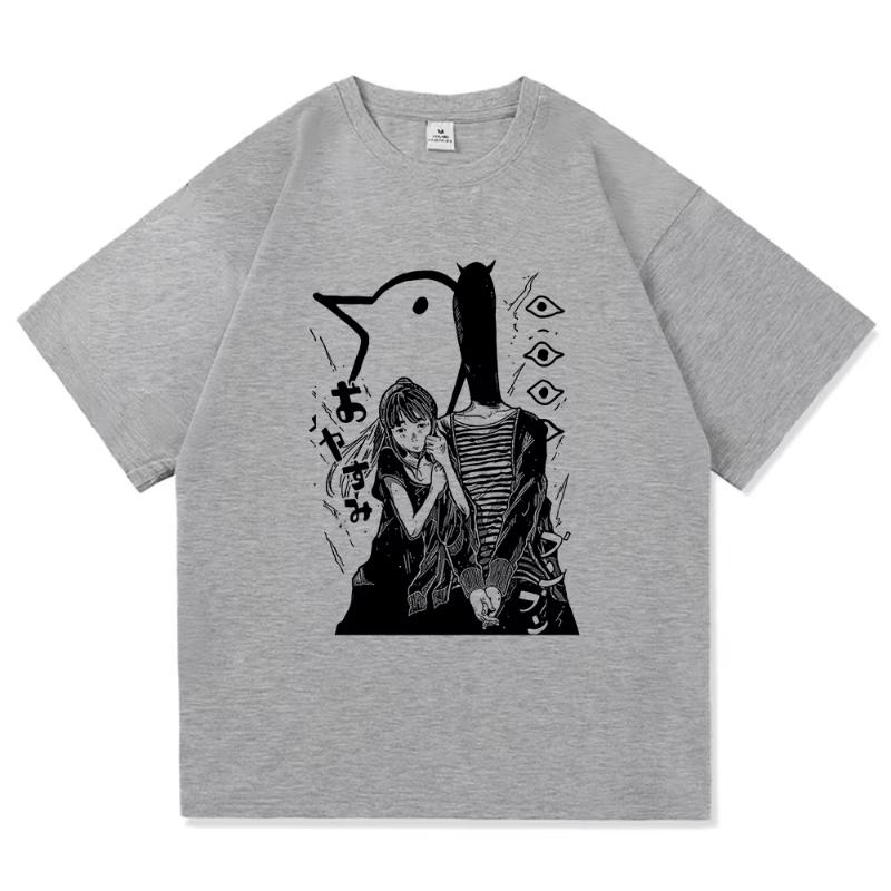 Goodnight Punpun T Shirt Fashion Women Retro Oyasumi Punpun Aiko Tanaka T-Shirt Unisex Anime Manga Retro Sand Cotton Tees Shirts