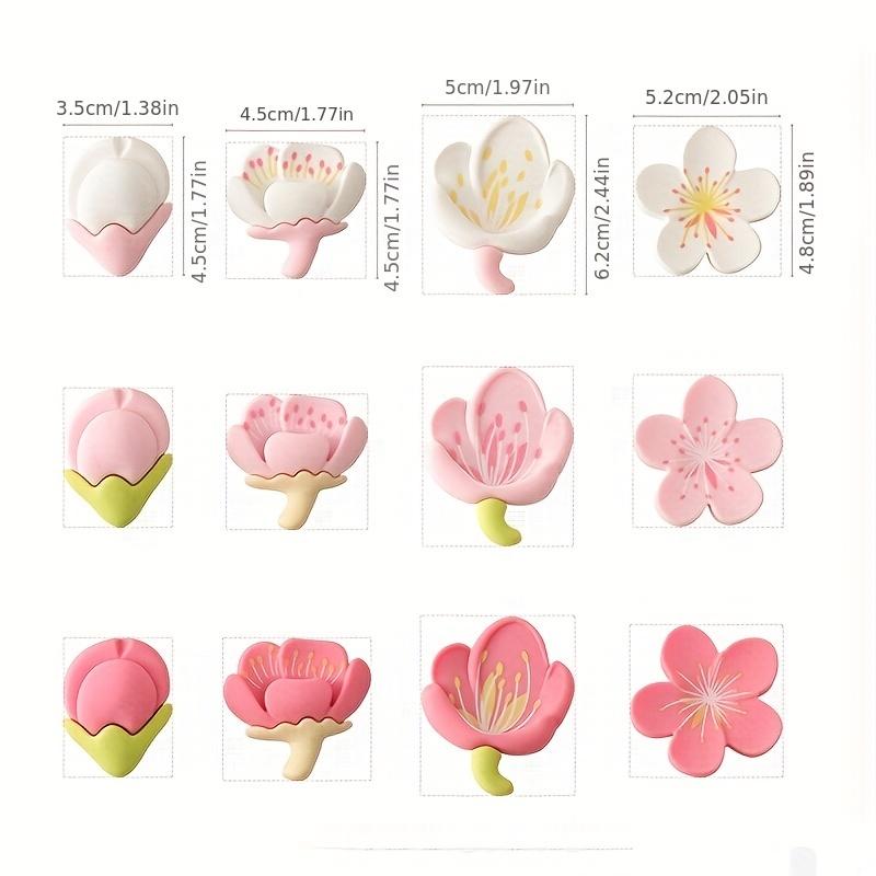4pcs Kitchen Refrigerator Magnets – Soft Rubber Flower Stickers, Personalized 3D Stereoscopic, Fresh Style Decorative Absorbers