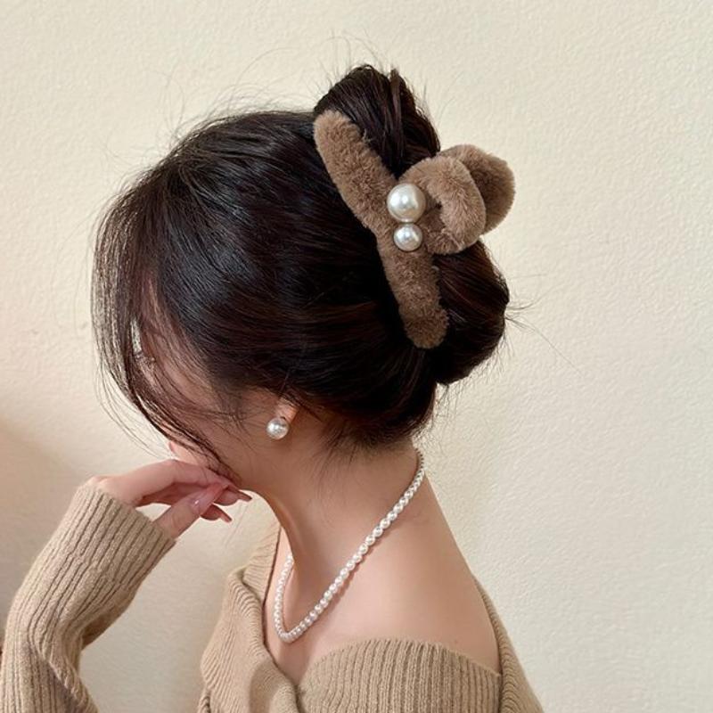 

Плюшевые заколки для волос щенка Женские корейские простые заколки Элегантные заколки-крабики для девочек Аксессуары для волос