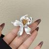 Butterfly Orchid Enamel Finger Ring Sweet French Irregular Ring Drip Oil Flower Ring  Jewelry