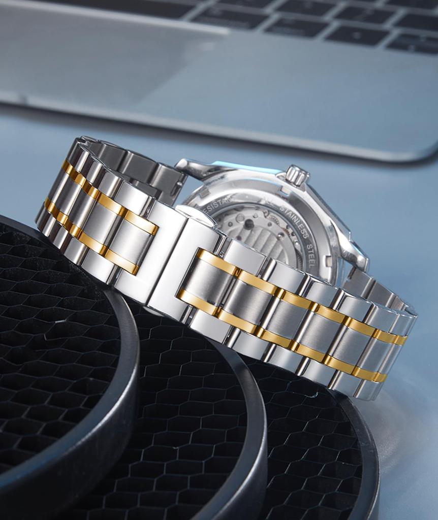 BINLUN Stainless Steel Watch Band, Replacement Watch Strap, Highly Durable, Rust-Resistant, Skin-Friendly, Quick-Release Mesh Design, Unisex, Adjustme