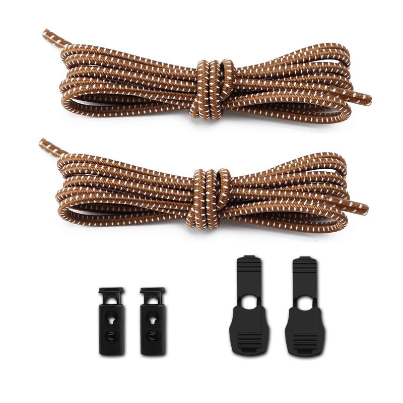 New 1Pair/3Pair Round Elastic Shoelace Unisex Quick-Release Shoelaces No-Tie Laces for Sneakers and Boots Shoe Laces