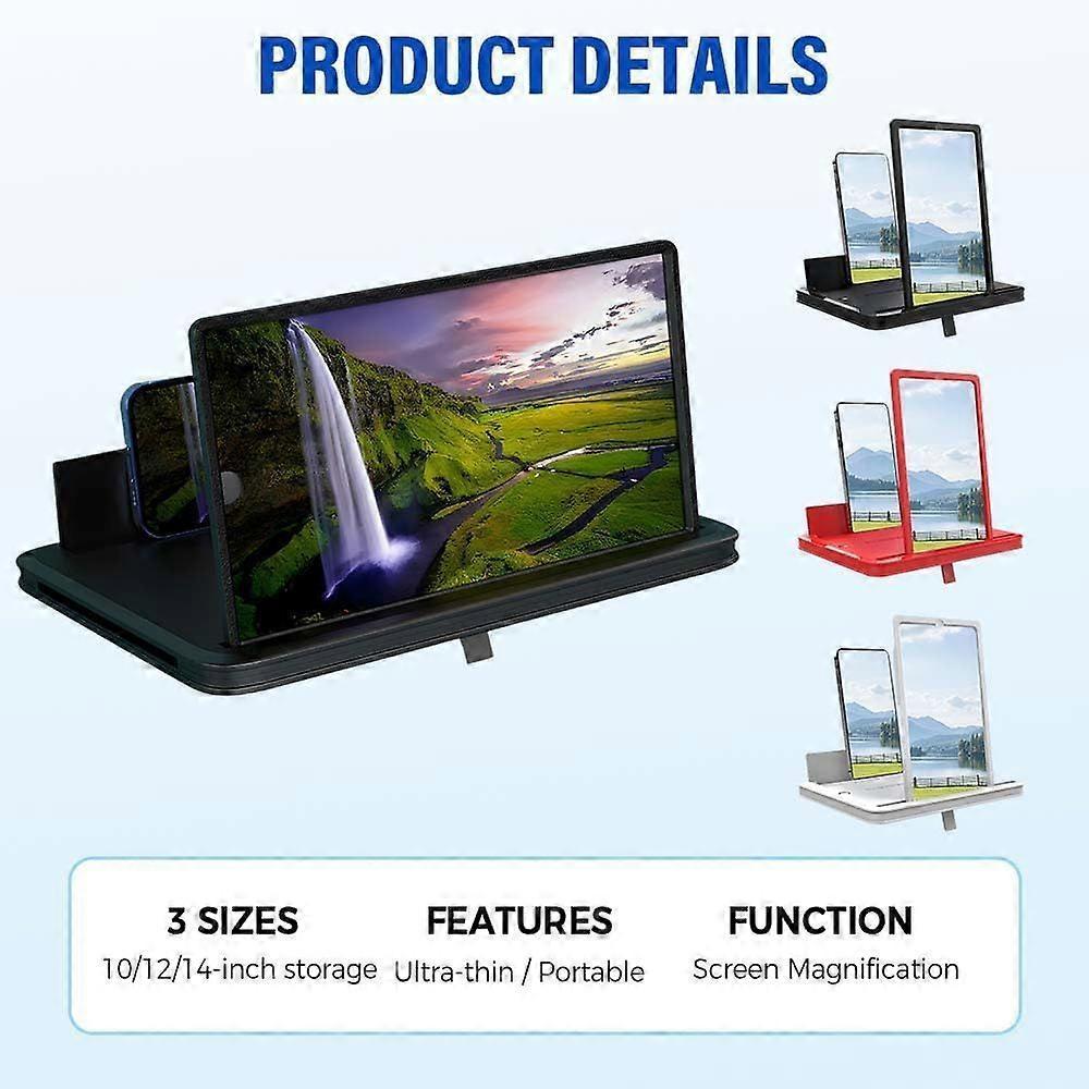 Upgrade Bildschirm Lupe für Handy, Bildschirm Lupe, 3D HD Bildschirm Handy Lupe Vergrößerer für Filme & Gaming, Faltbarer Handy Ständer mit