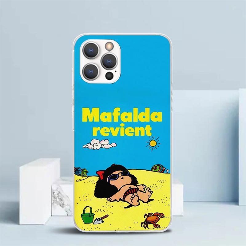 Mafalda Cartoon Phone Case For IPhone 16 17 Air 16E 15 14 Plus 13 Mini 12 11 Pro Max 7 8 + SE 2020 Soft TPU Back Cover 16 17 Air