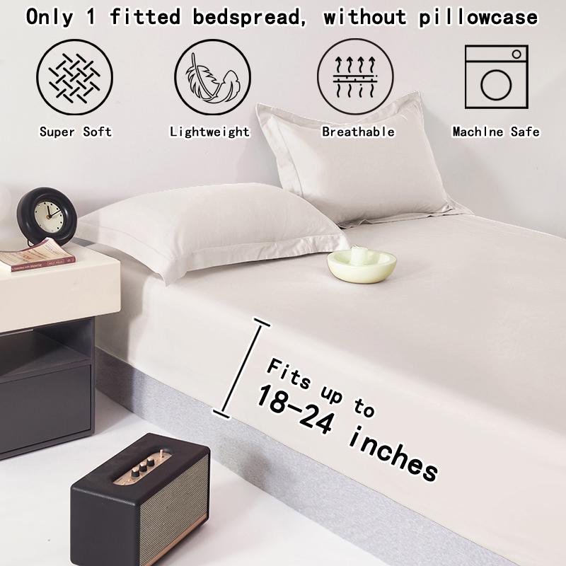 1 Ultra-tiefe Spannbettwäsche, Schlafzimmer Reine Weiße Matte Bettwäsche, Weiche Und Atmungsaktive Bettwäsche (Geeignet für 45-60 cm Matratzen)