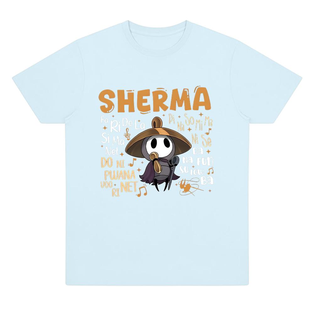 Sherma Song T-shirts Hollow Knight Silksong Funny Game Quote Tees Harajuku Cartoon Print T Shirts Unisex Cotton Casual Clothes