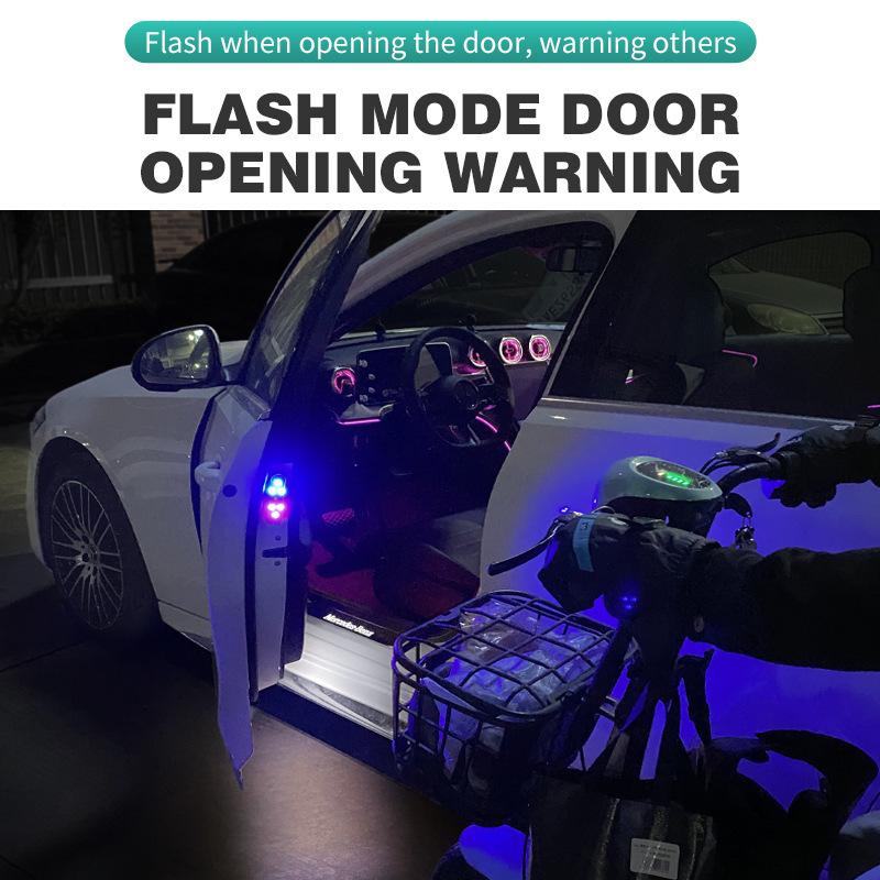 LED Car Door Lights Welcome Light Magnetic Control USB Charging Auto Open Door Safe Anti-collision Emergency Warning Signal Lamp