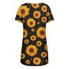 Women's Fashion Casual Printed Lapel Button Short Sleeve Clothing Straps Dress