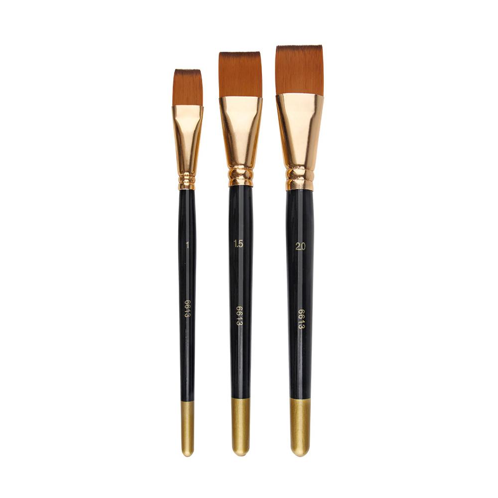 

Flat Head Paintbrush 3 Pcs Watercolor Brush Short Rod Paintbrush Acrylic Oil Painting Brush For Painting Classes Acrylic