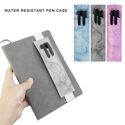 2Pcs Adjustable Elastic Band Pen Holder Leather Pen Pouches Leakproof Slim Pencil Case for Hardcover Journal Notebook