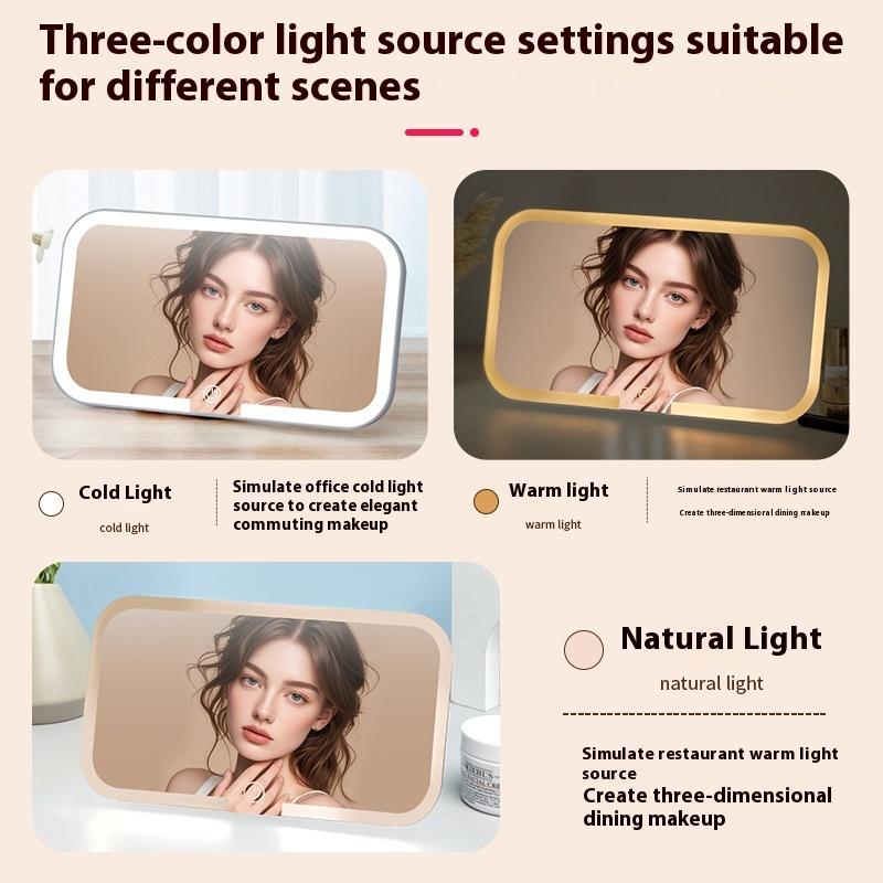 1 Stück Sonnenblende Platte LED HD Make-up Spiegel Auto Innenspiegel für Mädchen Wiederaufladbar Fülllicht Universell Dünner Schminkspiegel