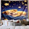Cartoon Bulldog Stars  Tapestry Room Decoration Wall Hanging for Living Room Bedroom, dormitory, Birthday and Christmas gifts