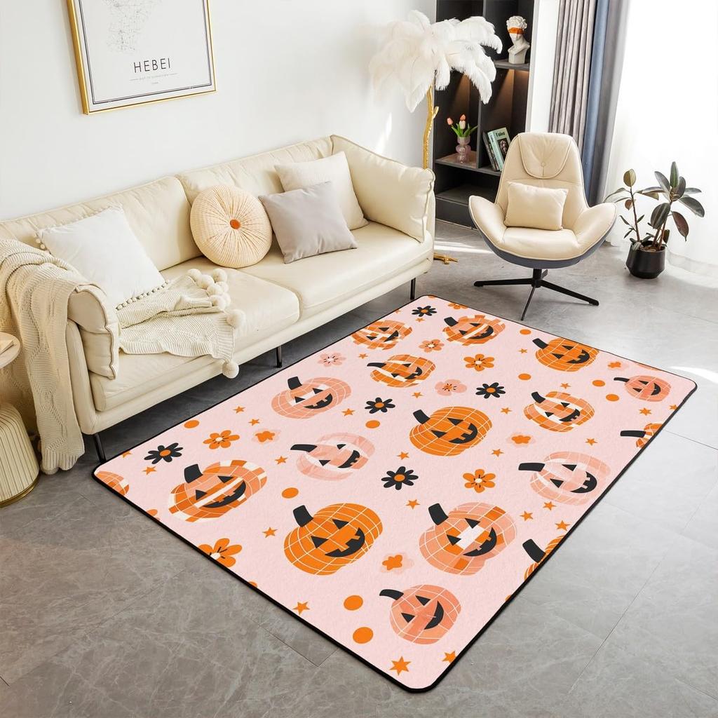 Erosebridal Moth Skull Moon Area Rug 4'11" X 3'3" Bohemian Stars Exotic Living Room Rugs Starry Sky Mysterious Decorative Carpet Black and W