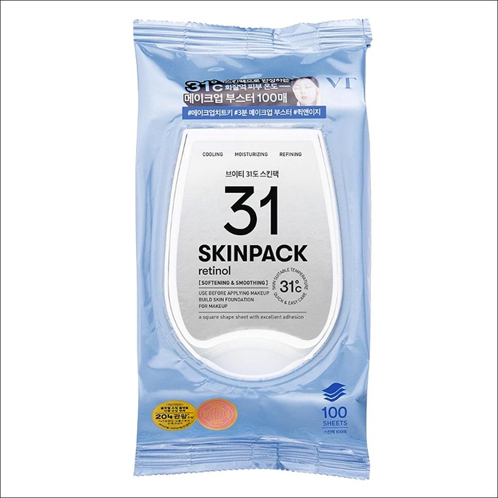 

[VT Cosmetics] Smooth 31° Skin Pack (100 Sheets), Instant Cooling & Hydrating Toner Pad, Soothing Mask for Heated Skin, K-Beauty Mega Size 100pcs x 1EA