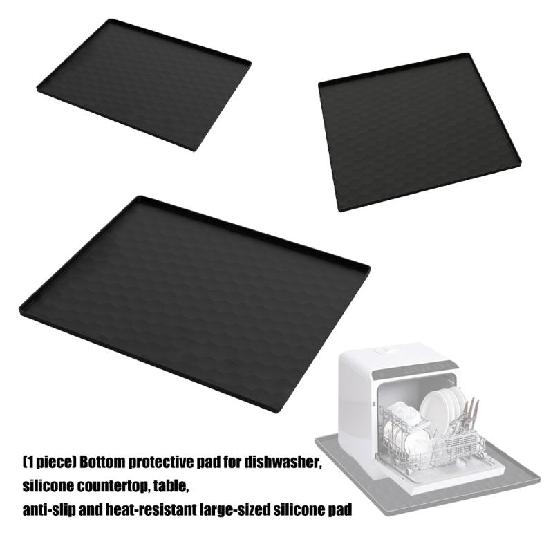 Geschirrspüler Abtropfschale mit erhöhtem Rand Tragbare Silikonmatte Geschirrspüler Ablaufschale Matte für Bodenschutz Leicht zu reinigen