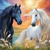 New Collection Diamond Mosaic Horse Sun Diamond Painting Full Round Drill Embroidery Animal Wall Decoration