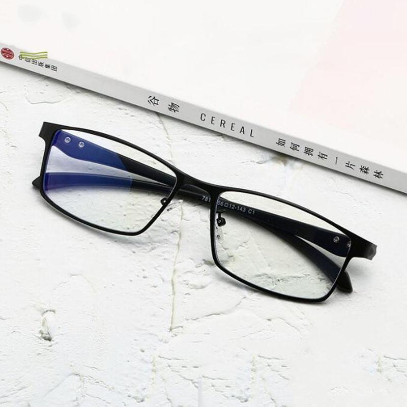 Square Finished Myopia Glasses Full Metal Frame Ultralight Shortsight Spectacles 0 -0.5 -1.0 -2.0 To -6.0