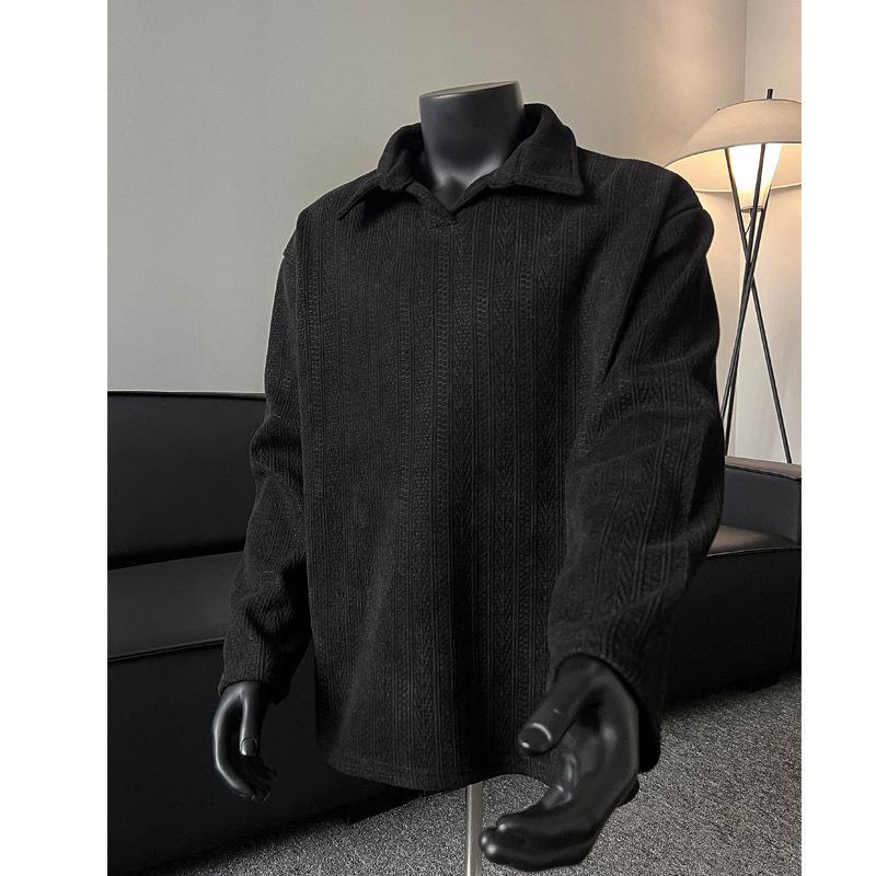 

Men s Sweater Lazy Season Korean Version of Light Luxury Fashion Pullover Knitted Sweater Loose Solid Color Cool Handsome XXXL