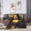 Cat Mom Mona Lisa Soft Comfy Blankets Trend Picnic Bedding Throws Couch Chair Flannel Bedspread Sofa Bed Cover