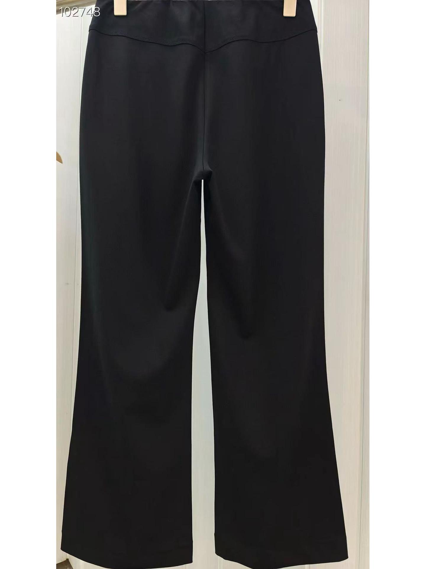 Nanyou Women s High-End Black Horsebit High-Waist Slimming Flare Pants Small чёрный