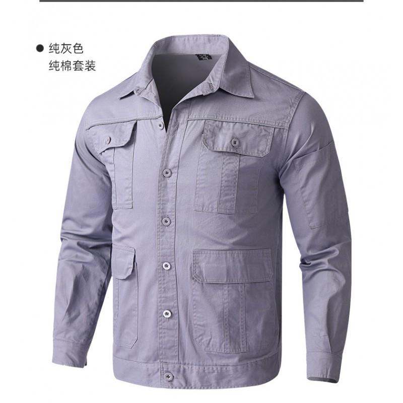 

Pure Cotton Thin Overalls Set Anti-scalding Wear-resistant Welder s Clothing Workshop Auto Repair Factory Labor Protection Printing 175 yards recommended 120-140 kg
