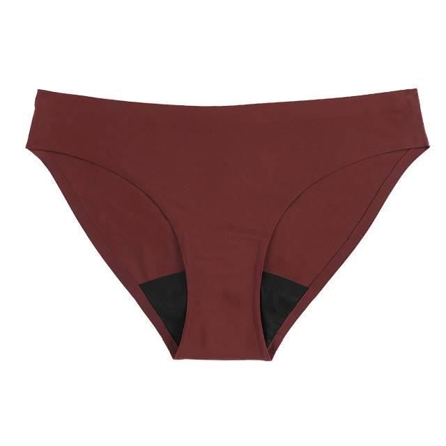Weekiss Seamless culotte menstruelle, culotte de regle flux abondant coton, XXL (44), Rouge