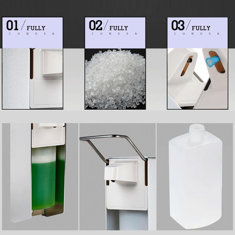 Wall Mount Liquid Dispenser Elbow Press Hand Washing Liquid Dispenser Hand Cleaning Liquid Pump Bottle For Household Use