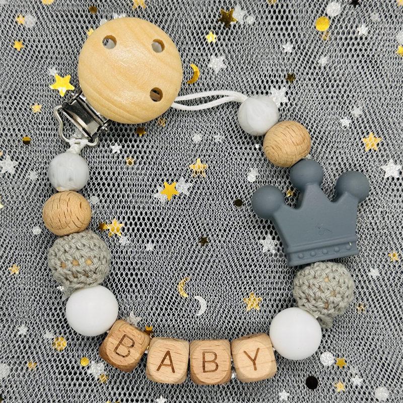 Handgefertigt Personalisierte Name Kaktus Schnullerclips Ketten Silikonperlen Personalisieren Säugling Chupetero Zahnung Personalisiert Geschenk