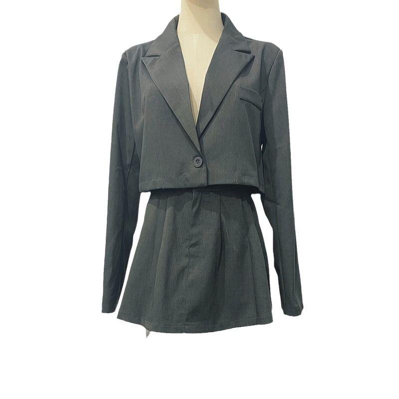 European and American Fashion Slimming Temperament Suit Two piece skirt Fashion Suit Short Skirt Set